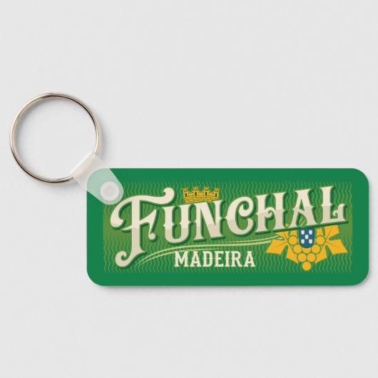 Aangepaste tekst Funchal Madeira Sleutelhanger (Achterkant)