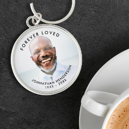 Aangepaste tekst Funeral/Memorial Photo-onderschei Sleutelhanger