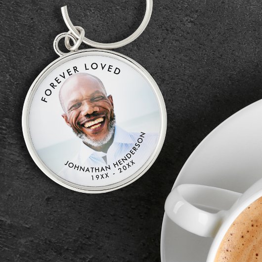 Aangepaste tekst Funeral/Memorial Photo-onderschei Sleutelhanger