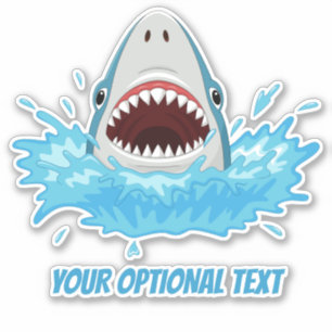 Aangepaste tekst Funny Shark Sticker
