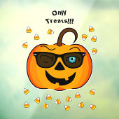 Aangepaste tekst Funny Spooky Pumpkin Window Cling Raamsticker (Vel 3)