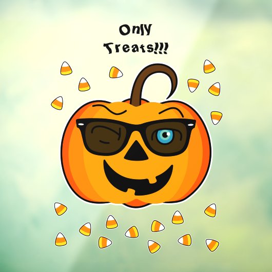 Aangepaste tekst Funny Spooky Pumpkin Window Cling Raamsticker (Vel 3)