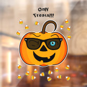Aangepaste tekst Funny Spooky Pumpkin Window Cling Raamsticker (Vel 2)