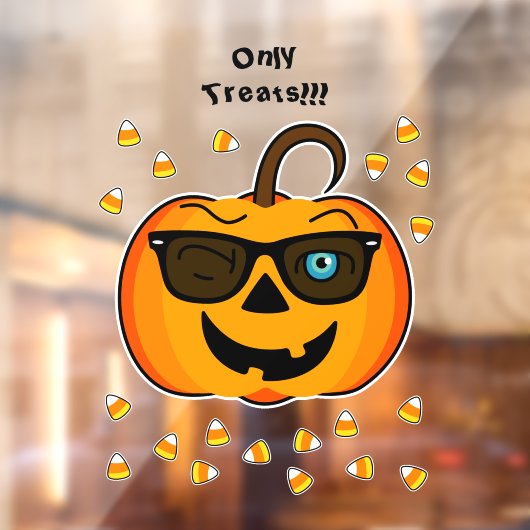 Aangepaste tekst Funny Spooky Pumpkin Window Cling Raamsticker (Vel 2)