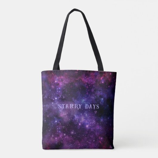 Aangepaste tekst Galaxy Nebula Space-Theme Tas (Achterkant)