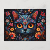 Aangepaste tekst 💀😺 Gato De Los Muertos Briefkaart (Voorkant)