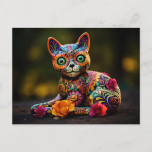 Aangepaste tekst 💀😺 Gato De Los Muertos Briefkaart
