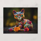 Aangepaste tekst 💀😺 Gato De Los Muertos Briefkaart (Voorkant)