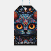 Aangepaste tekst 💀😺 Gato De Los Muertos Cadeaulabel (Voorkant)
