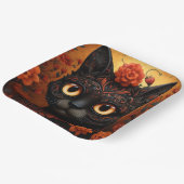 Aangepaste tekst 💀😺 Gato De Los Muertos Papieren Bordje (Gebogen)