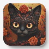 Aangepaste tekst 💀😺 Gato De Los Muertos Papieren Bordje (Voorkant)