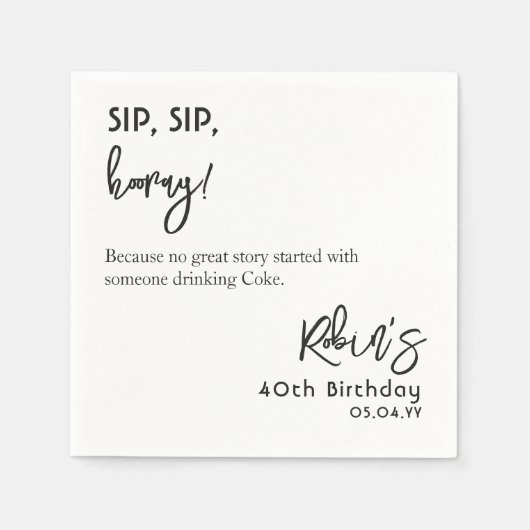 Aangepaste tekst gebaseerd op Funny 40th 50th 60th Servet (Voorkant)