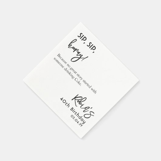 Aangepaste tekst gebaseerd op Funny 40th 50th 60th Servet (Hoek)