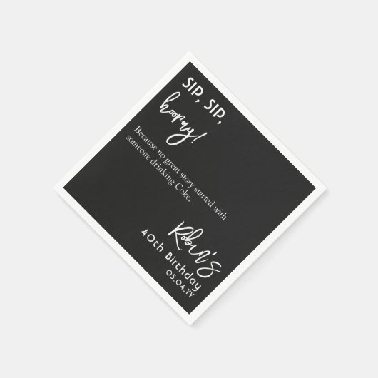 Aangepaste tekst gebaseerd op Funny 40th 50th 60th Servet (Hoek)