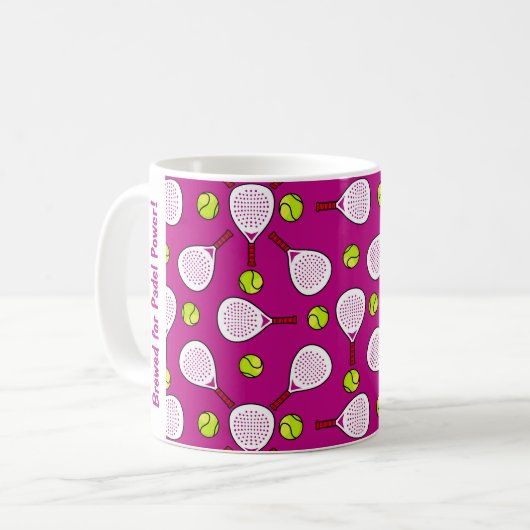 🎾Aangepaste tekst, gebrouwen voor Padel Power! Koffiemok (Voorkant links)