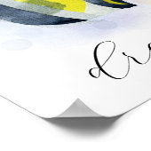 Aangepaste tekst Geel Blauw Tropische Vis Oceaan T Poster (Hoek)