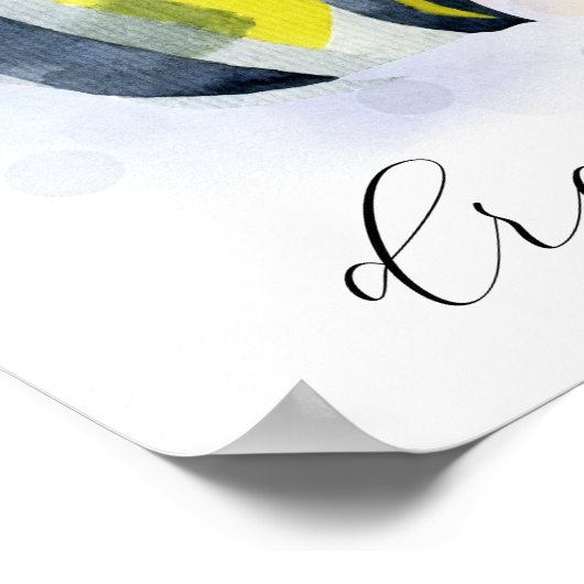 Aangepaste tekst Geel Blauw Tropische Vis Oceaan T Poster (Hoek)