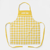 Aangepaste tekst geel en wit Buffalo Plaid Schort (Voorkant)