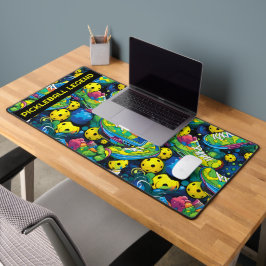 Aangepaste tekst Geel Psychedelic pickleballs Bureaumat
