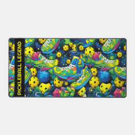 Aangepaste tekst Geel Psychedelic pickleballs Bureaumat