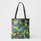 Aangepaste tekst Geel Psychedelic pickleballs Tote Bag (Voorkant)