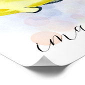 Aangepaste tekst Geel Zwart Tropische Vissen Oceaa Poster (Hoek)