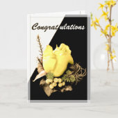 Aangepaste tekst Gefeliciteerd Kaart (Gele Bloem)