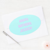 Aangepaste tekst Gefeliciteerd met de verjaardag v Ovale Sticker (Envelop)