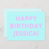 Aangepaste tekst Gefeliciteerd met je verjaardag v Briefkaart (Voorkant / Achterkant)