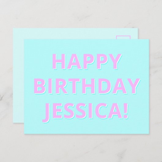 Aangepaste tekst Gefeliciteerd met je verjaardag v Briefkaart (Voorkant / Achterkant)