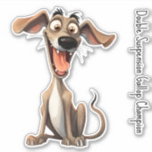 Aangepaste tekst, 🐶gekke 🤪 whippet sticker (Voorkant)