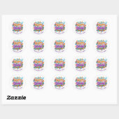 Aangepaste tekst, Gelukkig Divali Wervel & Blad Ronde Sticker (Vel)