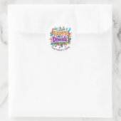 Aangepaste tekst, Gelukkig Divali Wervel & Blad Ronde Sticker (Tas)