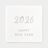 Aangepaste tekst Gelukkig Nieuwjaar 2026 Modern Zi Folie Servetten (Voorkant)