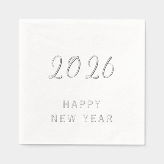 Aangepaste tekst Gelukkig Nieuwjaar 2026 Modern Zi Folie Servetten (Voorkant)