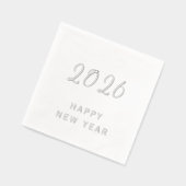 Aangepaste tekst Gelukkig Nieuwjaar 2026 Modern Zi Folie Servetten (Links)