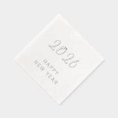 Aangepaste tekst Gelukkig Nieuwjaar 2026 Modern Zi Folie Servetten (Rechts)