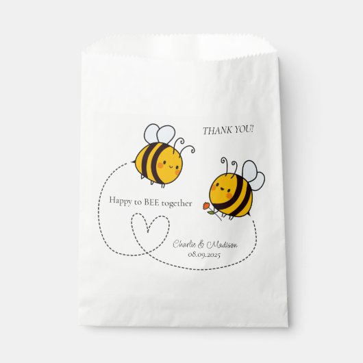 Aangepaste tekst Gelukkige Liefde Bijen Bedankzakje (Voorkant)
