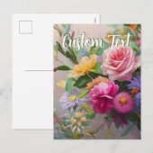 Aangepaste tekst Gemengde bloemen 8 Blossom Sjablo Feestdagenkaart (Voorkant / Achterkant)