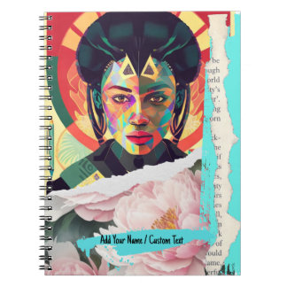 AANGEPASTE TEKST- Geometrische Beauty Collage - AI Notitieboek