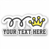 Aangepaste tekst gepersonaliseerde crown logo viny sticker (Voorkant)