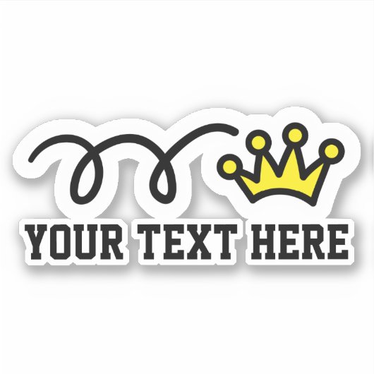 Aangepaste tekst gepersonaliseerde crown logo viny sticker (Voorkant)