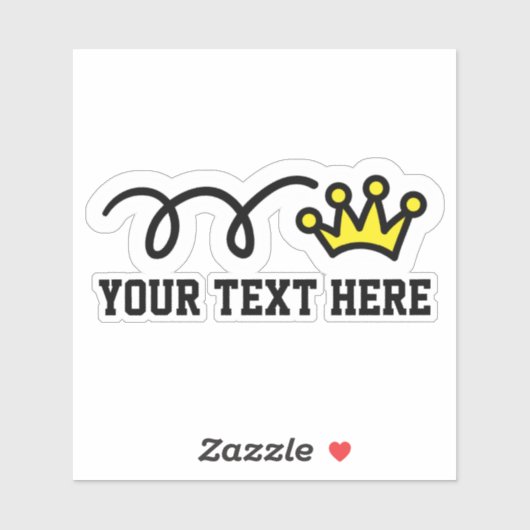 Aangepaste tekst gepersonaliseerde crown logo viny sticker (Vel)