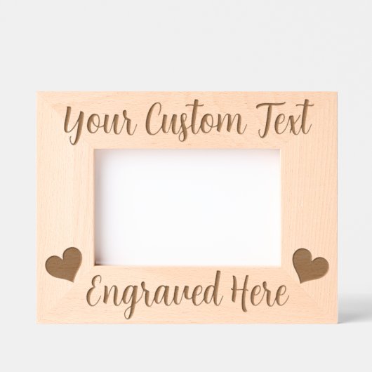 Aangepaste tekst Gepersonaliseerde harten Gegraveerde Lijstjes (Voorkant)