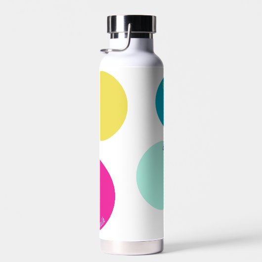Aangepaste tekst Gepersonaliseerde monogramcirkels Waterfles (Rechts)
