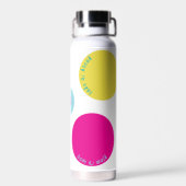 Aangepaste tekst Gepersonaliseerde monogramcirkels Waterfles (Achterkant)