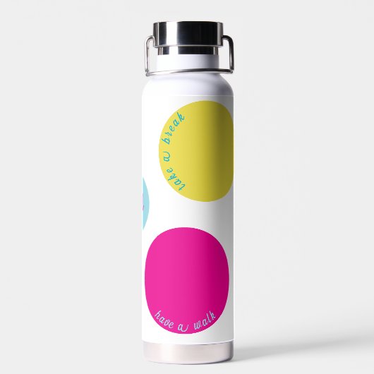 Aangepaste tekst Gepersonaliseerde monogramcirkels Waterfles (Achterkant)