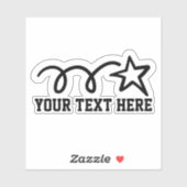 Aangepaste tekst gepersonaliseerde vallende ster v sticker (Vel)