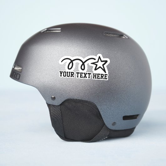 Aangepaste tekst gepersonaliseerde vallende ster v sticker (Helm Zijkant)
