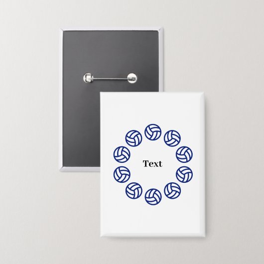 Aangepaste tekst gepersonaliseerde volleybal button (Voorkant / Achterkant)
